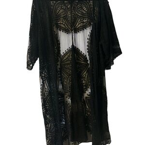 Black Lace Kimono Cover-Up